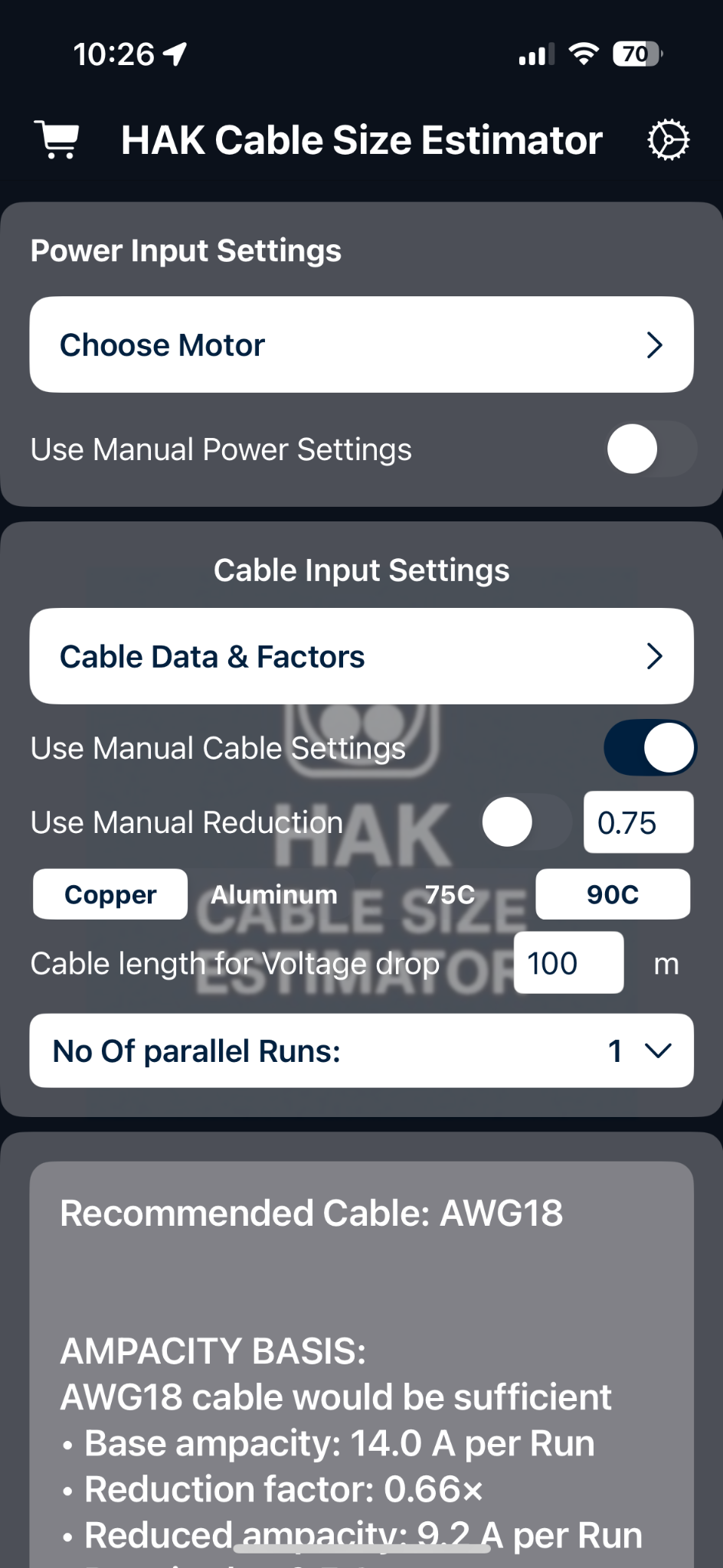 App: Recommended cable result card